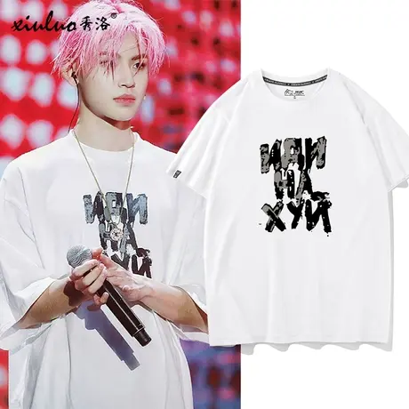 秀洛嘻哈手绘涂鸦短袖Lil ghost小鬼T恤男王琳凯宽松纯棉商品大图