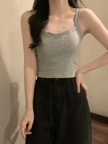 辣妹打底白色纯欲抹胸小吊带背心女春夏季性感内搭外穿短款上衣潮商品大图