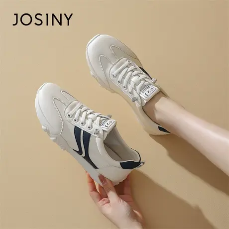 Josiny/卓诗尼平底小白鞋女款2024新款春季爆款百搭一脚蹬女鞋子商品大图