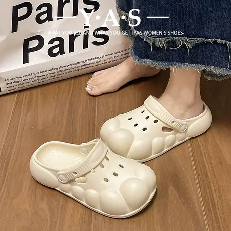小众丑萌大头舒适洞洞鞋女夏季外穿轻便软厚底可爱防滑可湿水凉鞋图片
