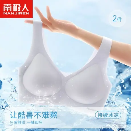南极人冰丝无痕内衣女果冻条美背小胸聚拢防下垂无钢圈背心式文胸商品大图