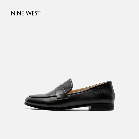 Nine West/玖熙2025年春季新款乐福鞋女圆头便士切口通勤平跟单鞋图片