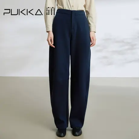 蒲PUKKA 原创设计女装2023秋季新款休闲弹力高腰直筒香蕉裤子图片