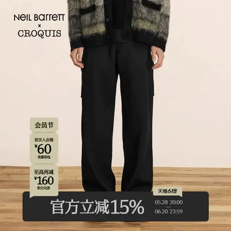 【Neil Barrett联名】速写秋冬新款休闲宽松斜纹工装裤直筒潮裤子商品大图