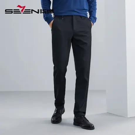 【含羊毛/莱赛尔】柒牌男士休闲裤秋冬新款日常保暖商务直筒长裤图片