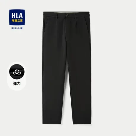HLA/海澜之家弹力休闲裤25秋冬新款商务纯色时尚宽松抓剪毛裤子男商品大图
