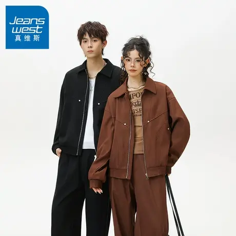 N5真维斯外套男2025秋季新款美式复古高街潮牌上衣男士春秋装夹克图片