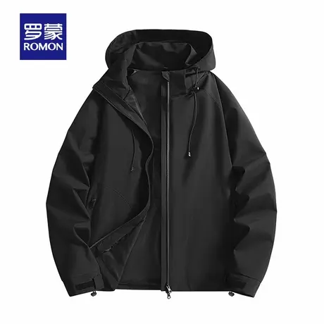 【可拆卸帽】罗蒙男士冲锋夹克衣服2025秋季新款潮流百搭休闲外套商品大图