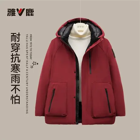 雅鹿正品2025年时尚休闲显瘦连帽羽绒服女款90鸭绒超保暖纯色外套商品大图