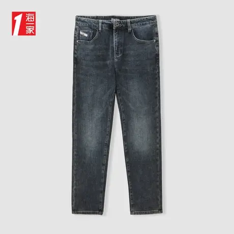 海一家舒适弹力长裤2023秋季新款时尚有型日常休闲男士牛仔裤商品大图