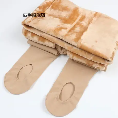 懒人袜免脱加绒加厚打底裤女外穿高腰肉色光腿神器秋冬保暖连裤袜商品大图