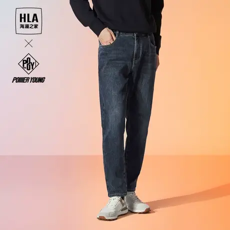 HLA/海澜之家POWER YOUNG系列牛仔裤23秋冬舒适五袋款长裤男商品大图