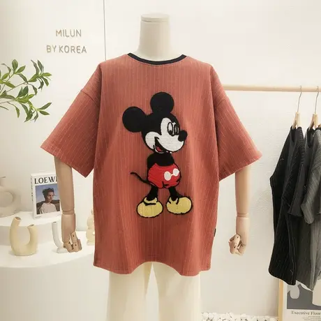 韩国东大门高品质T恤秋冬款磨毛加厚半袖宽松大版包臀打底衫显瘦图片