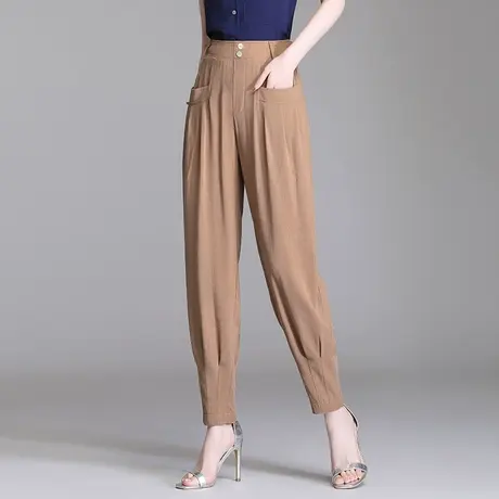 哈伦裤女春秋新款宽松加大码中老年妈妈休闲薄款显瘦灯笼直筒裤子图片