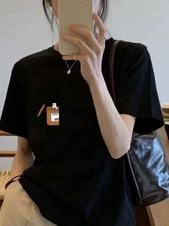 国潮wassup短袖男女同款情侣装重磅仿棉潮牌宽松T恤学生打底衫夏商品大图