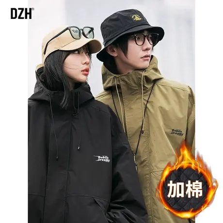 情侣美式机能冲锋衣棉服男冬季加厚户外棉衣外套情侣装冬装高级感商品大图