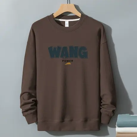 350g重磅美式卫衣男生秋冬款宽松潮流百搭无帽长袖t恤圆领上衣服商品大图