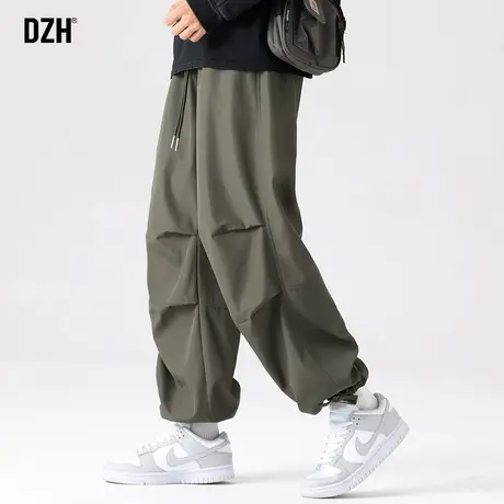 男士军绿色裤子男束脚工装裤男款春秋2024新款美式伐木裤休闲长裤商品大图