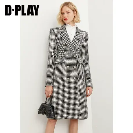 DPLAY德帕拉秋装冬款复古长外套气质简约羊毛呢大衣图片