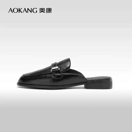 奥康女鞋 夏季新款时尚方头包头穆勒鞋拖鞋休闲日常外穿百搭商品大图