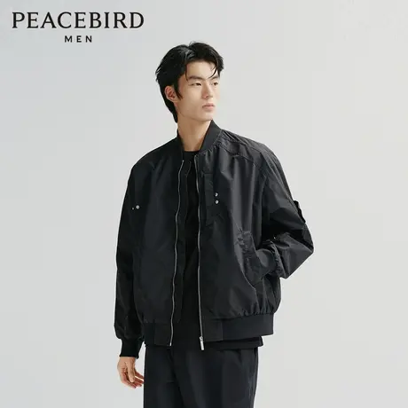 太平鸟男装飞行员夹克2024春新款美式复古宽松棒球服潮流茄克外套图片