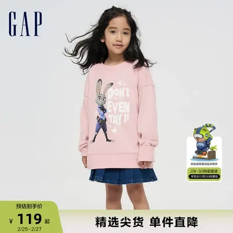【疯狂动物城联名】Gap女童春秋洋气卫衣儿童装运动上衣769901商品大图