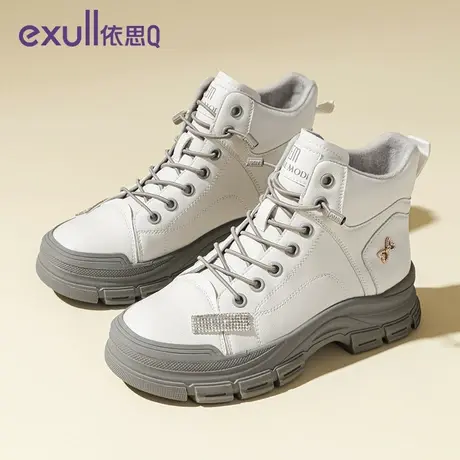 exull/依思Q厚底马丁靴女2023冬季新款短靴百搭女鞋英伦风靴子商品大图