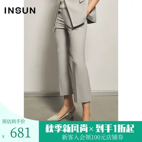 恩裳夏季时尚职业西裤女九分裤修身气质直筒休闲微喇裤女图片