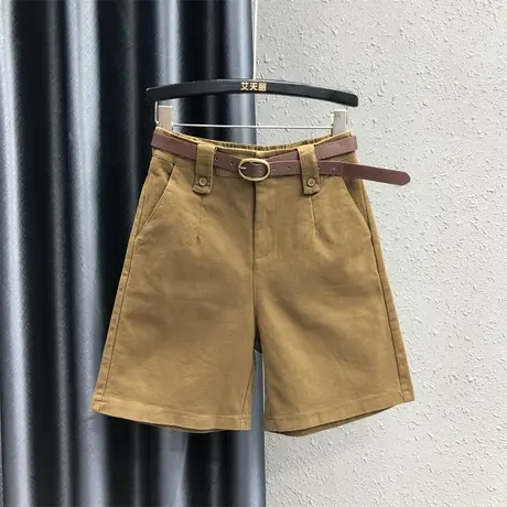 2023秋季新款简约时尚牛仔五分裤女高腰显瘦百搭靴裤休闲阔腿裤潮图片