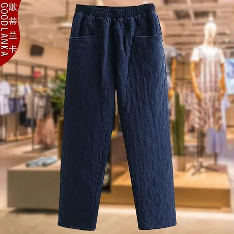 加肥加大码中老年妈妈冬装加厚棉裤宽松显瘦松紧高腰保暖棉裤外穿商品大图