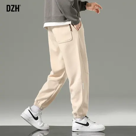 男士杏色运动裤男春夏款潮流束脚卫裤潮牌裤子2024新款休闲裤百搭图片