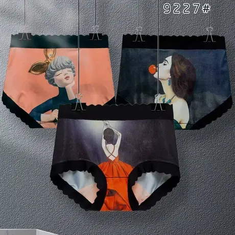 纯棉抑菌全棉裆内裤女士中腰收腹提臀性感纯欲少女生新款冰丝无痕商品大图