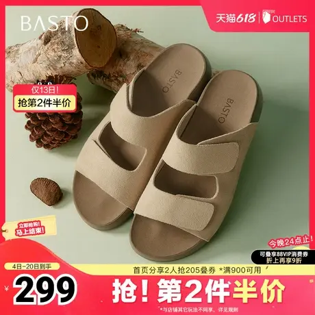 百思图2025夏季新款商场同款简约休闲勃肯鞋平跟女拖鞋A6412BT5图片