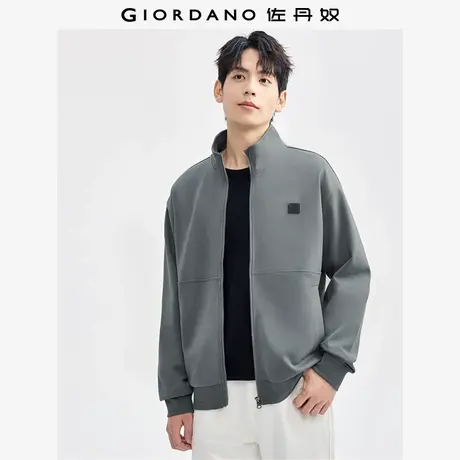 佐丹奴外套男装品牌胶章破骨立领双面布针织卫衣外套 01074861商品大图