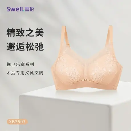 【新品预售】雪伦薄纱刺绣透气款无钢圈术后专用义乳文胸XB2507商品大图