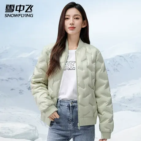 雪中飞轻薄羽绒服女短款2025新款秋冬时尚棒球服保暖外套宽松显瘦商品大图
