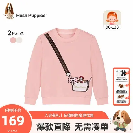 暇步士童装女童卫衣秋季新款小童卡通圆领上衣儿童休闲时尚套头衫图片