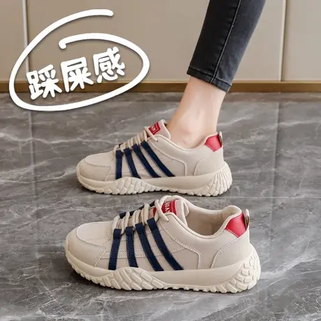 厚底阿甘鞋女2025新款春秋复古德训鞋休闲运动鞋商品大图