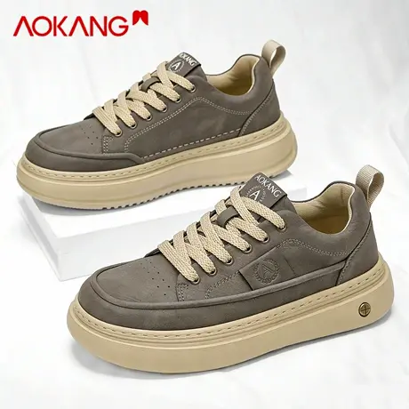 奥康男鞋2026新款冬季复古休闲百搭板鞋男士厚底增高通勤运动潮鞋图片