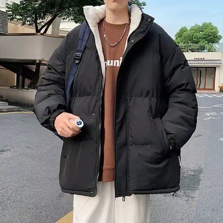 棉服2023年新款男冬季外套潮牌ins加厚保暖棉袄情侣装棉衣面包服商品大图