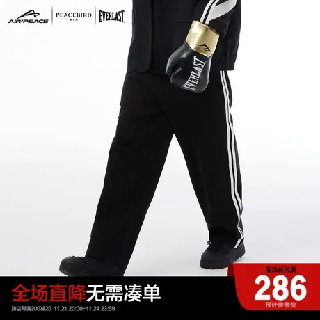 【AIRxPEACE】太平鸟男装everlast联名撞色条纹2023新款休闲卫裤图片