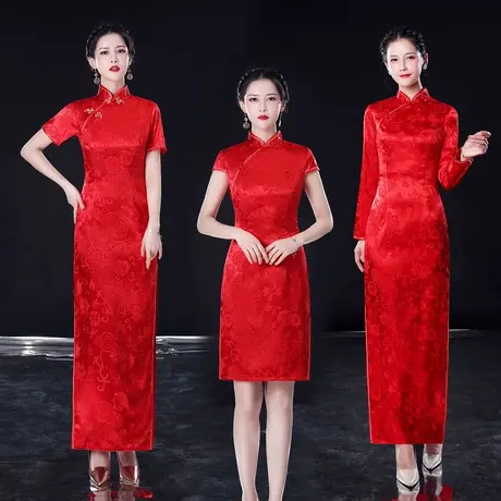 礼仪服装女迎宾小姐礼服酒店回门娘家旗袍中国风走秀旗袍演出服图片