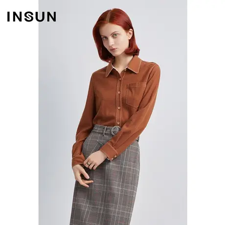 INSUN恩裳秋季美丽诺羊毛肌理衬衫商品大图