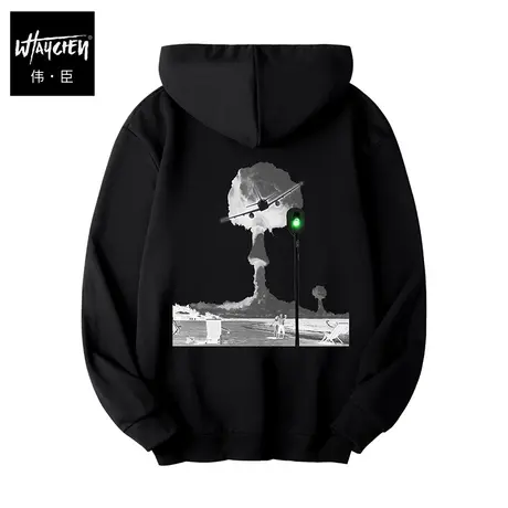 伟臣潮流秋冬新品大码连帽卫衣胖子加肥加大太空创意印花百搭外套图片