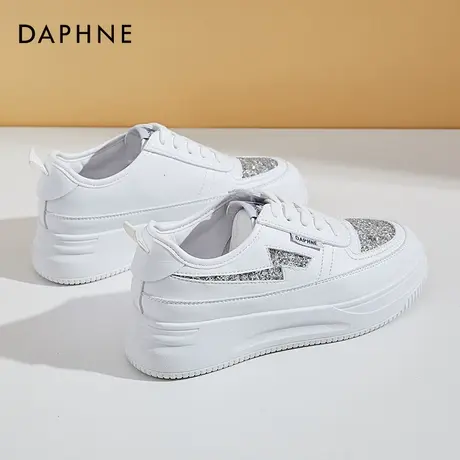 达芙妮厚底日系小白鞋2021年新款春季女鞋网红超火百搭白色松糕鞋图片