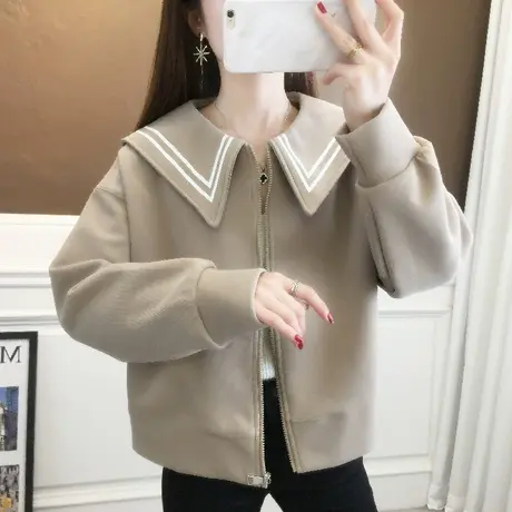 2024年新款连帽拉链开衫卫衣女春秋款爆款早春季休闲减龄外套卫衣商品大图