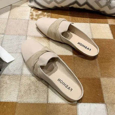 包头半拖鞋女外穿2021春夏季新款时尚百搭网红平底懒人凉拖鞋子潮商品大图