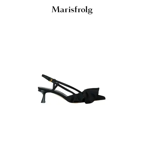 【简约休闲系列】玛丝菲尔黑色尖头小高跟欧美简约时尚休闲凉鞋图片
