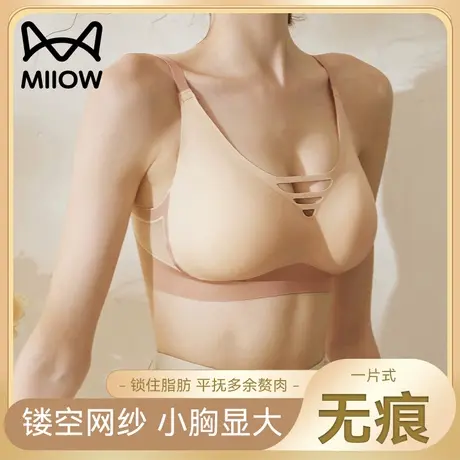 猫人外扩内衣女蜜桃杯小胸聚拢显大无痕收副乳防下垂漫画胸文胸罩图片