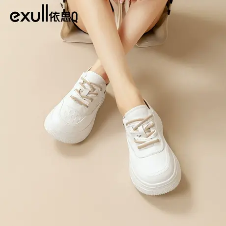 依思q鞋子2023新款女鞋秋冬季面包鞋厚底小白鞋女款板鞋休闲女鞋图片